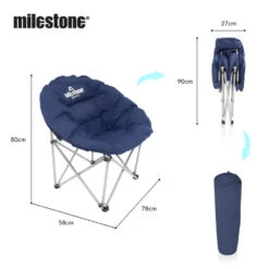 Milestone Navy Blue Deluxe Moon Chair -Regatta Camp Store k7f55671e6b6bc9ffd6ff0dca6363ef3c