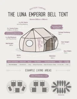 Luna Emperor Bell Tent -Regatta Camp Store kbe4402828513e30b81ff2f4a55b5bfc3