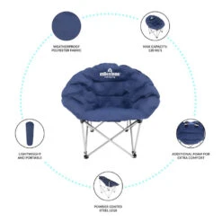 Milestone Navy Blue Deluxe Moon Chair -Regatta Camp Store kd12e11a95113677922a29a5898d1eee8