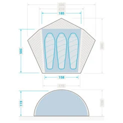 3 Man Dome Trekking Tent - MT900 -Regatta Camp Store kd820af0f861d344440f1cee721775940