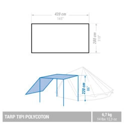 Quechua CAMPING TARP - TEPEE POLYCOTTON - 6 PERSON -Regatta Camp Store ke30b7f3a23affb145c4ab3ef67f6c363